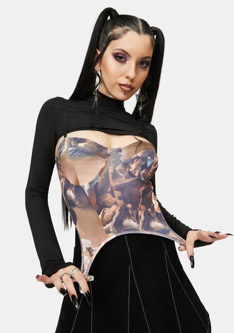 Mystic Corset Long Sleeve Top