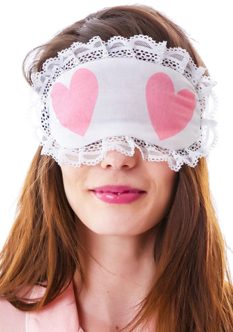 Cheeky Hearts Eye Mask - Gray