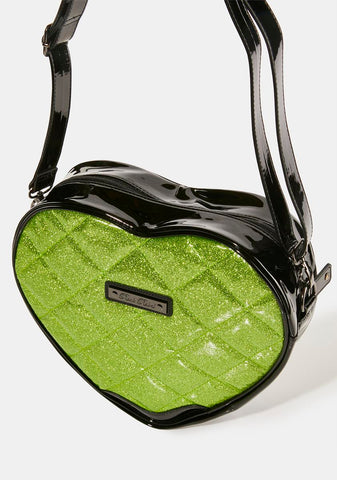 Studded Frank Quilted Heart Shoulder Bag