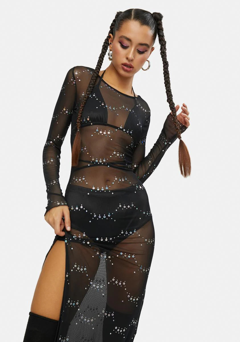 Lunar Fantasy Mesh Maxi Dress