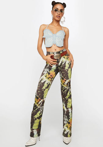 Aurora Satin Butterfly Trousers