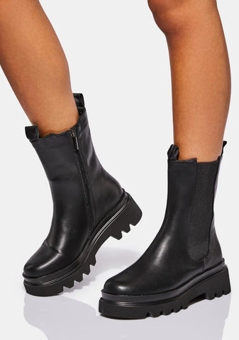 Noir Love And Care Chelsea Boots
