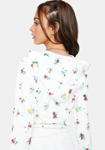 Kira Velour Crop Hoodie