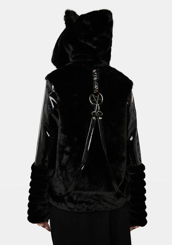 Faux Fur Cat Ear Coat