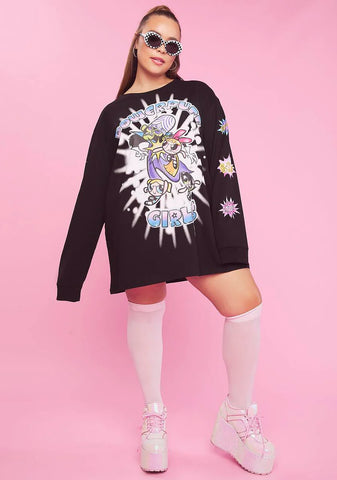 Plus Boom Boom Pow Oversized Graphic Tee