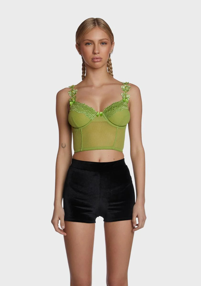 Lush First Impressions Sheer Bustier Top