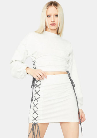 The Less I Know Lace Up Skirt Set
