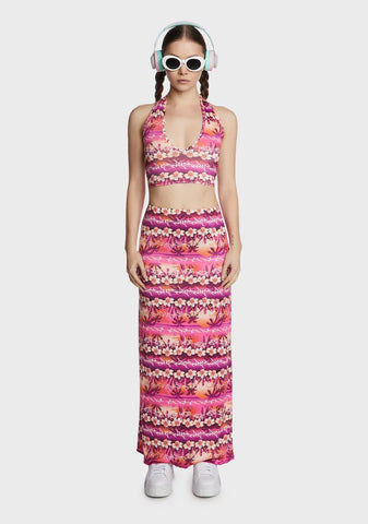 Tropical Sunset Maxi Skirt