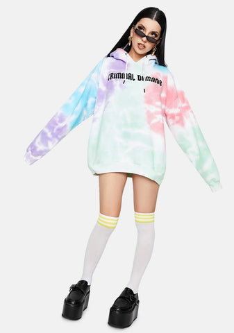 Tie Dye Embroidered Logo Hoodie