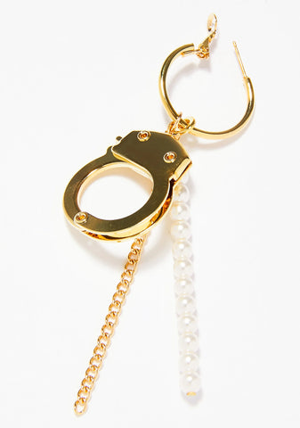 No Restrictions Handcuff Earrings