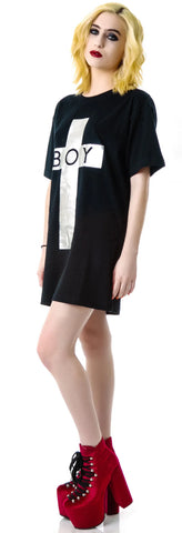 x BOY London Boy Cross Oversized Tee - Stripe