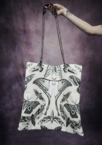 Spirit World Moth Print Tote Bag