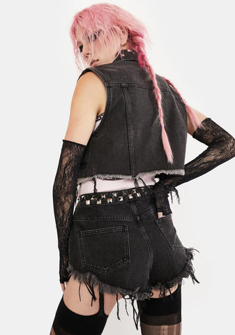 Outta This Town Distressed Shorts