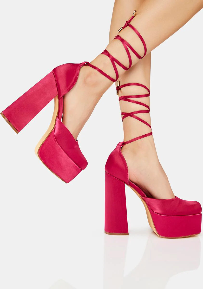 Magenta Plus One Platform Heels
