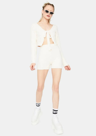 Trust The Moment Knit Cardigan & Shorts Set