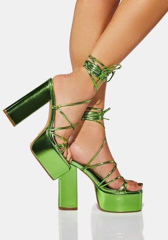 Kiwi Thriving On Wrap Platform Heels