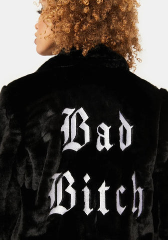 Spell It Out For You Faux Fur Coat