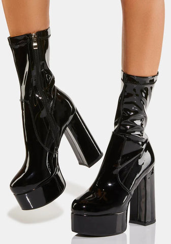 Teresa Patent Platform Boots