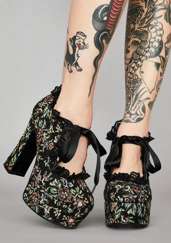 Nocturnal Garden Platform Mary Janes