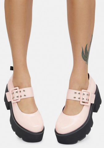 Pink Patent Hallway Platform Mary Janes