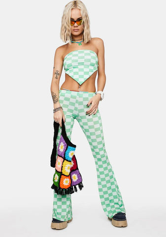 Together We Dance Checkered Tube Top