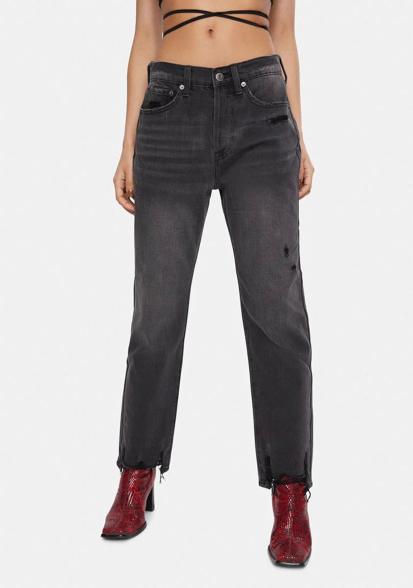 6 AM Charlie High Rise Straight Leg Jeans