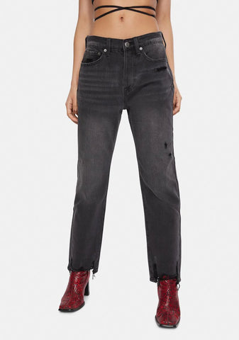 6 AM Charlie High Rise Straight Leg Jeans