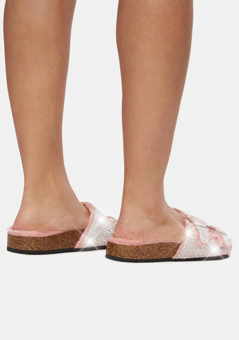 Baby Shine On Rhinestone Buckle Slides