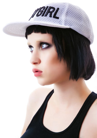 Babygirl White Mesh 6-Panel Cap