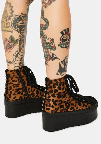 Sway This Way Leopard Flatform Sneakers