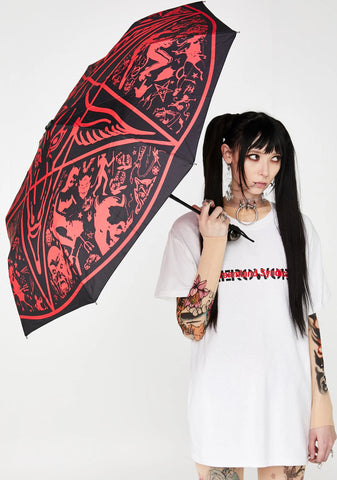 Skull Handle Goathead Umbrella