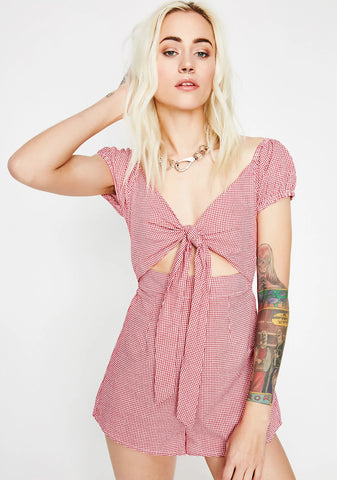 Cry Wolf Gingham Romper