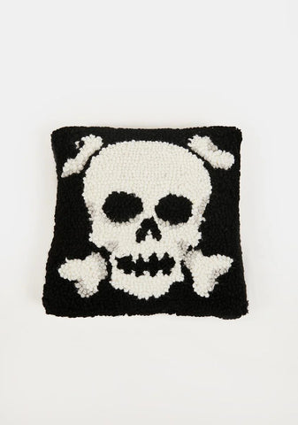 Skull & Cross Bones Hooked Pillow