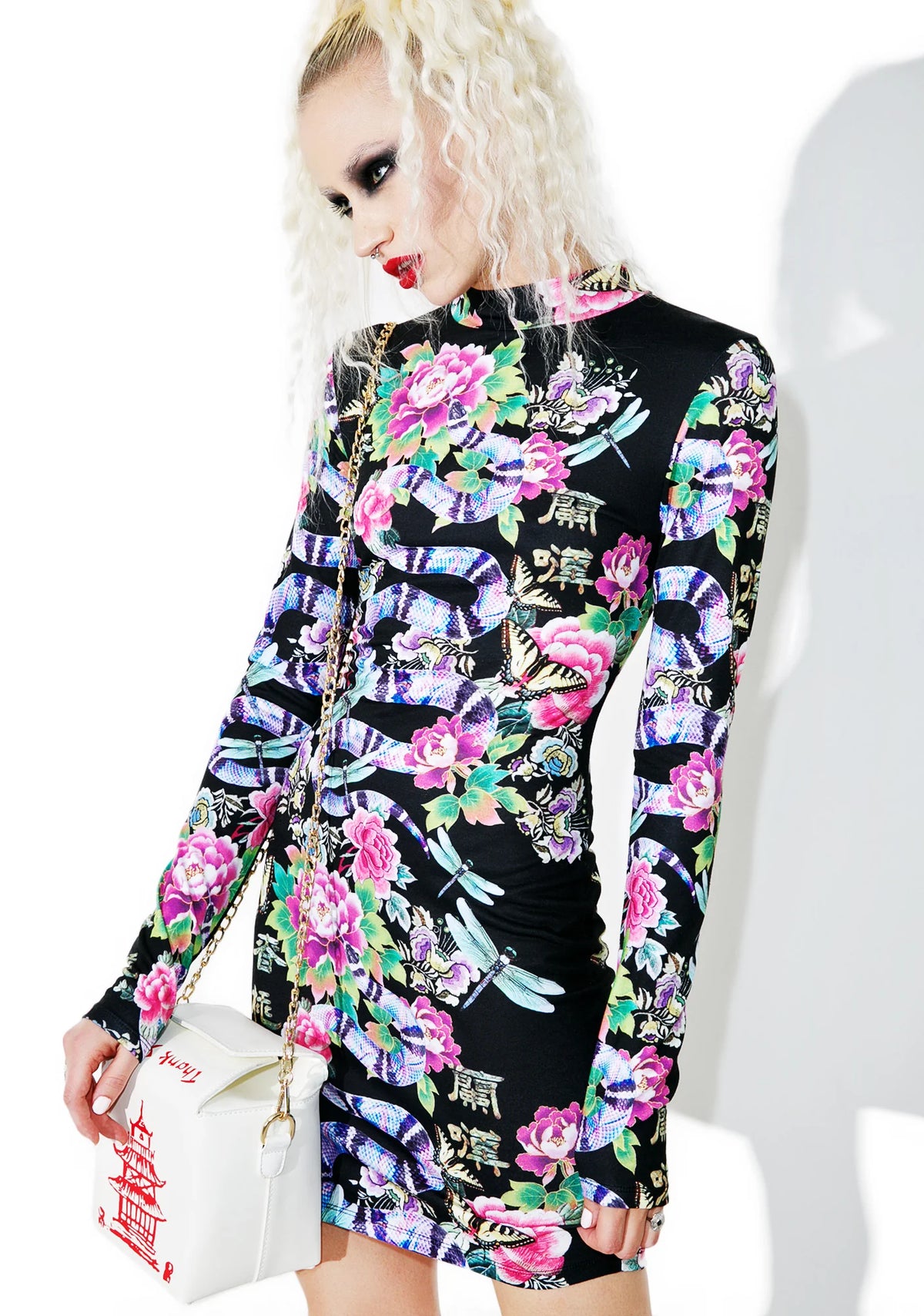 Iridescent Snake Mini Dress