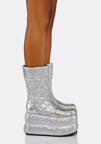 Space Raid Holographic Puffer Boots