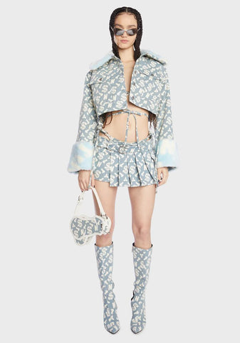 Monogram Denim Crop Jacket