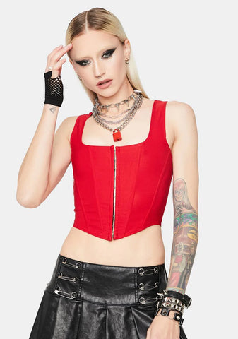 Cherry Down For It Corset Top