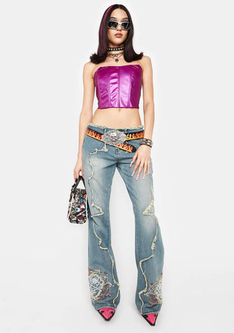 Plum Search The World Corset Top