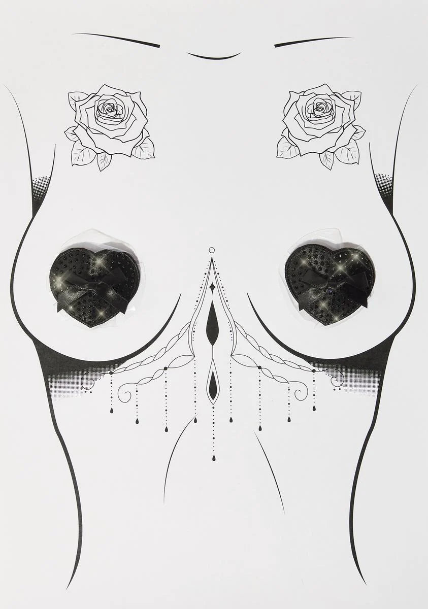 Wicked Saintz Crystal Heart Pasties