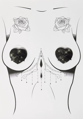 Wicked Saintz Crystal Heart Pasties