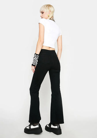Olympia Cut Out Flare Jeans
