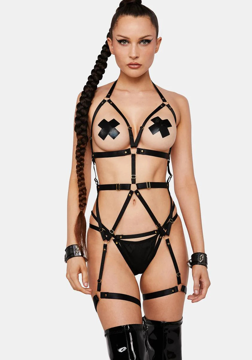 Noir Frisky Fixation Harness Teddy