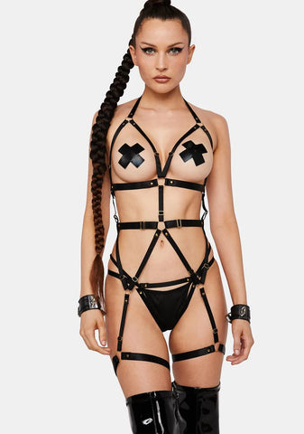 Noir Frisky Fixation Harness Teddy