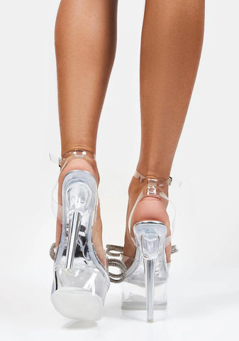 Silver Dazy Platform Heels