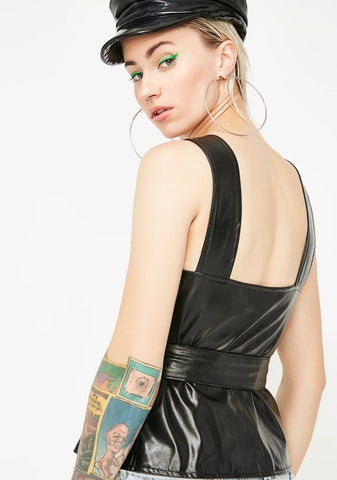 Wreck It Up Vegan Leather Bustier