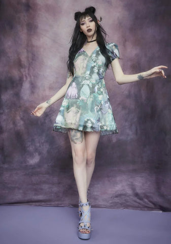 Ink And Feather Portrait Print Wrap Dress