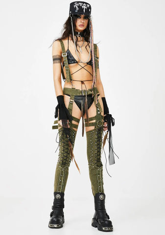 Lace-Up Suspender Chaps