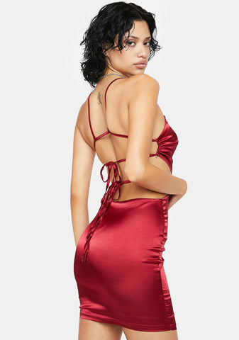 Hot Tend To Obsess Satin Mini Dress