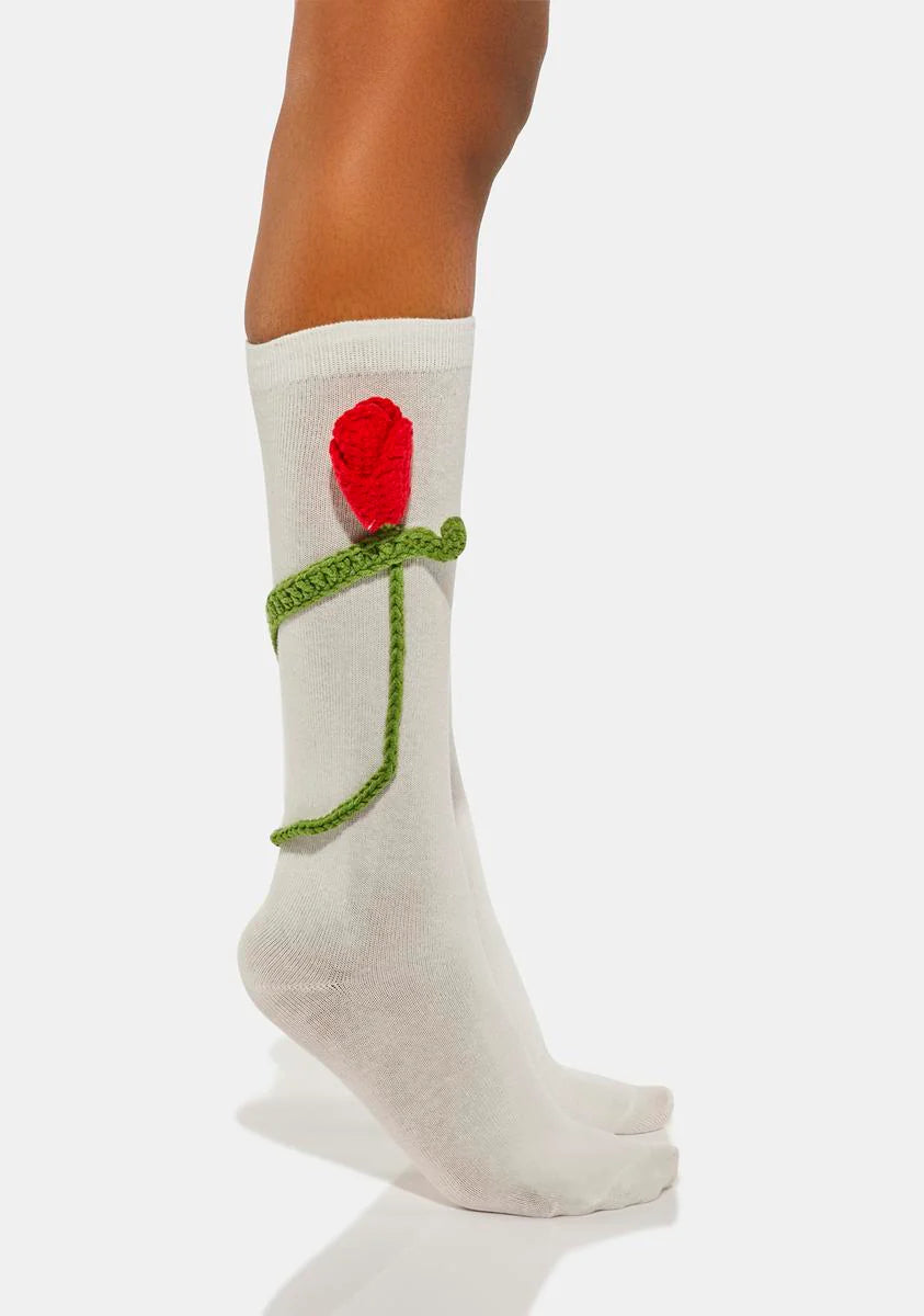 Youth Bloom Crochet Socks