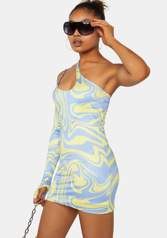 Swirl Printed Mini Dress